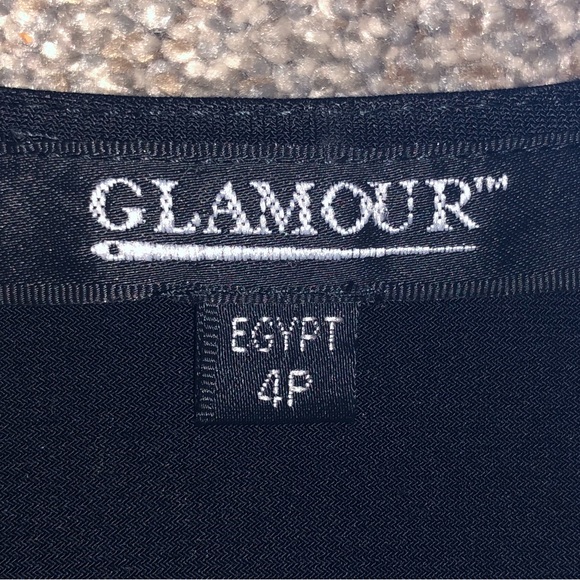 Glamour  Party Dress 4P Faux Wrap stretchy gathered side rhinestone’s buckle - Picture 14 of 15